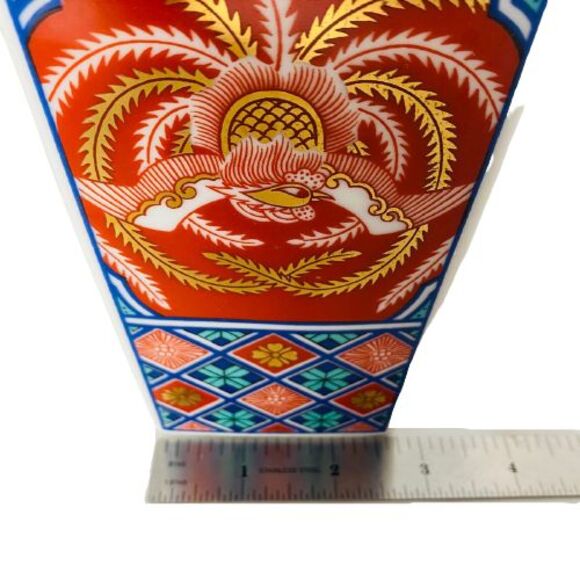 Japanese Oriental White Porcelain Flower Floral Hand Painted Design Vase M382 - Picture 8 of 10